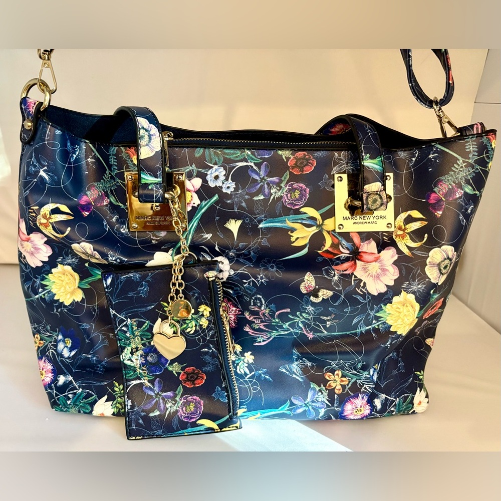 Andrew Marc Floral Crossbody Bag with TWO additional pouches